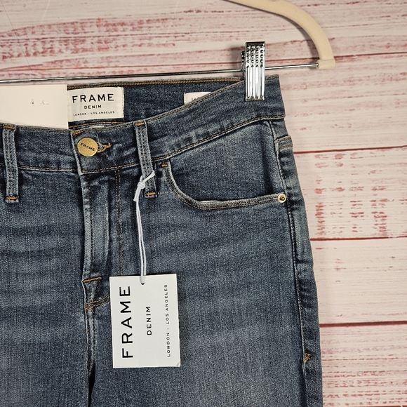 Frame Denim Skinny De Jeanne Frayed Ankle Hem Jeans - Picture 6 of 16